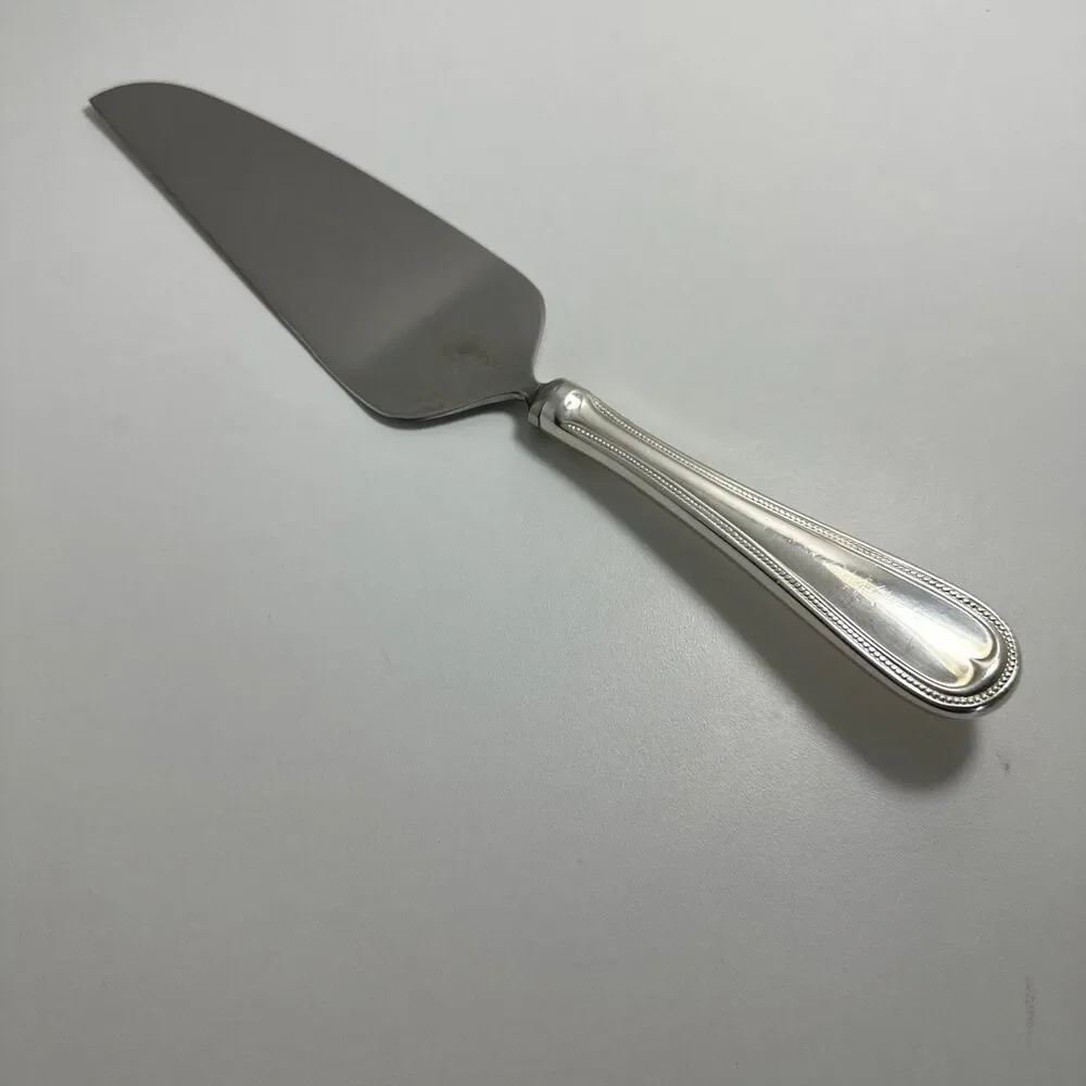 Reed & Barton Beaded English Gentry Silverplate Pie Cake Server 10-3/4